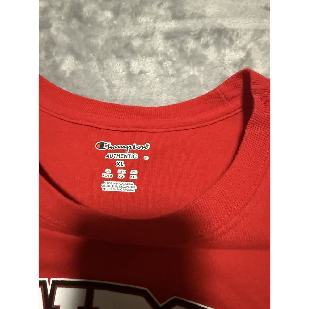 Champion T-Shirt Mens XL Red Edinboro University Fighting Scots Short Sleeve - Picture 4 of 5